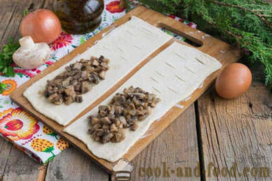 Лиснато лиснато тесто са печуркама и луком