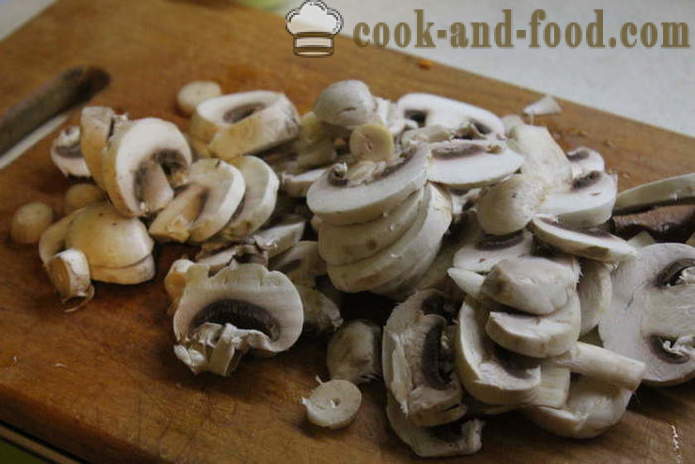 Енглески пита кромпир са месом и печуркама - како да кува касероле кромпира и меса, са корак по корак рецептури фотографије