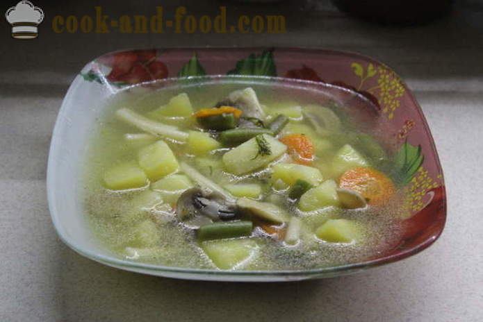 Посна супа од поврћа са боранијом - како да кува супу од поврћа код куће, корак по корак рецептури фотографије