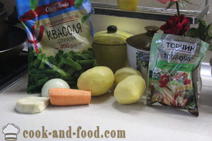Посна супа од поврћа са боранијом - како да кува супу од поврћа код куће, корак по корак рецептури фотографије