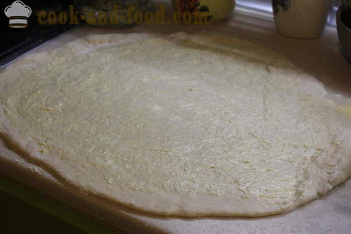 Сир ролнице са белим луком и луком - како би колаче са сиром и белим луком, са корак по корак рецептури фотографије