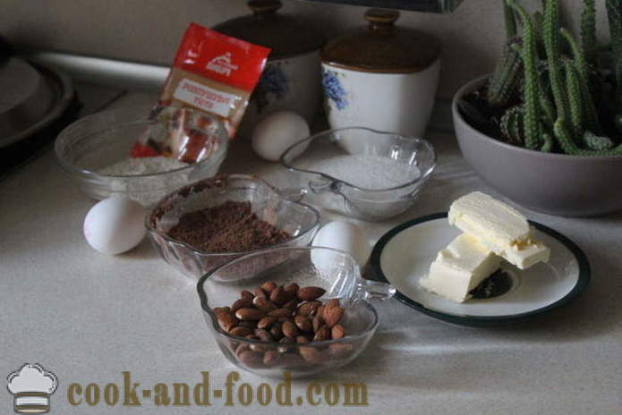 Чоколадни колач са целим крушке - како направити чоколадну торту са крушке куће, корак по корак рецептури фотографије