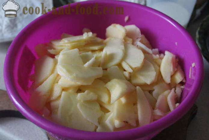 Једноставна пита од јабука са ђумбиром млеко - како да се пече питу од јабука са ђумбиром у рерни, са корак по корак рецептури фотографије