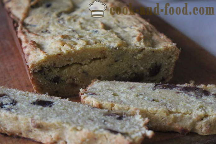 Дијететски торта са датумима из кукурузног брашна - како да испече колач са млеком и кукурузног брашна, са корак по корак рецептури фотографије