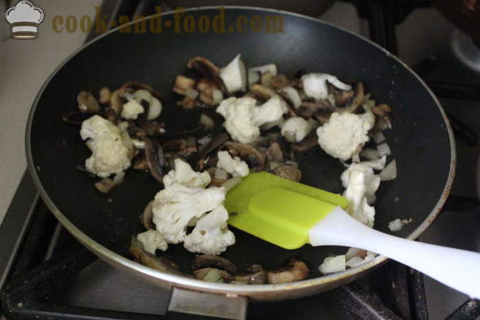 Кремаста супа са печуркама и карфиола - како да скува супу са печуркама, корак по корак рецептури фотографије
