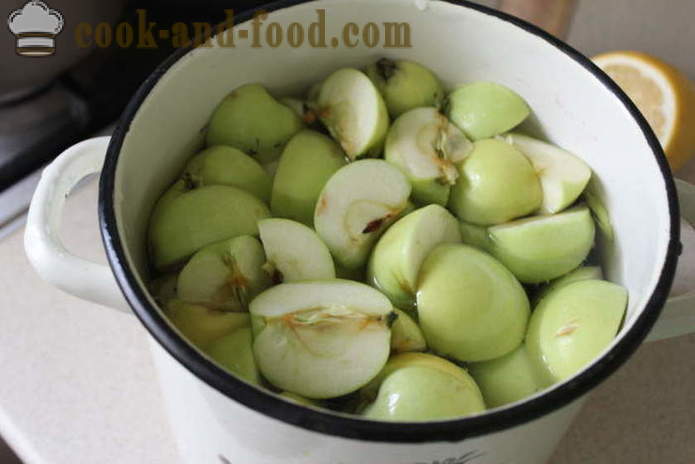 Аппле компот са лимуна свеже јабуке - како да кува јабуке компот од свеже јабуке, корак по корак рецептури фотографије