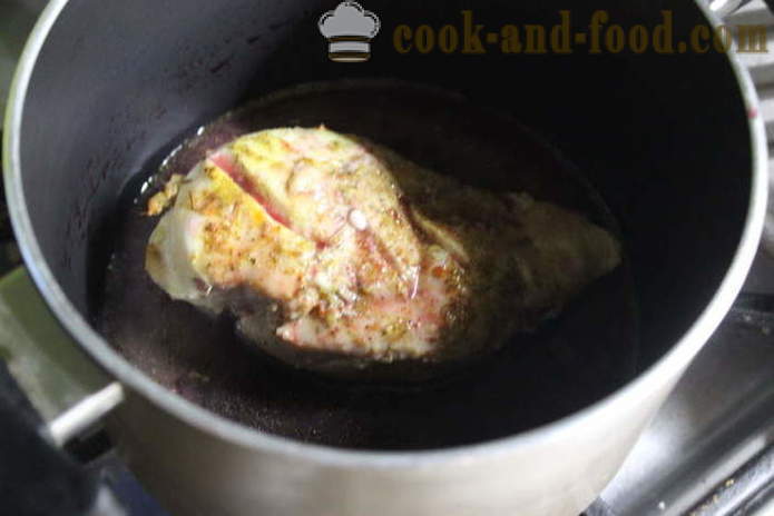 Сочно пилеће груди печена у рерни са павлаком - како да кува а укусна пилећих груди, корак по корак рецептури фотографије