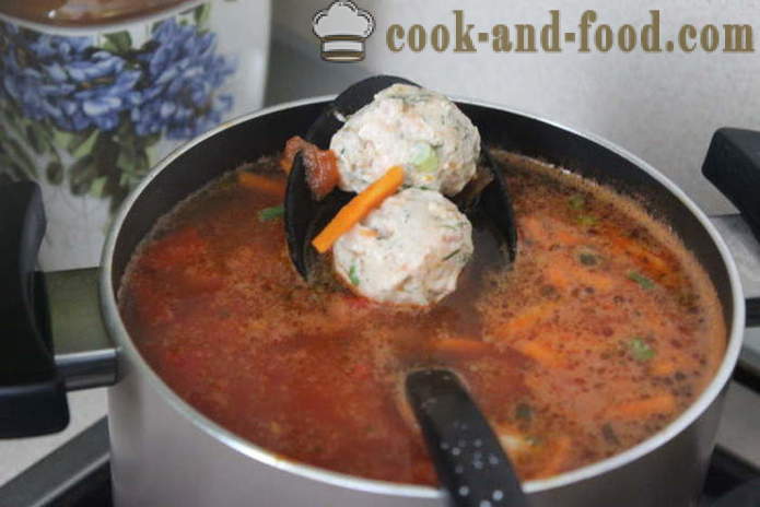 Пасуљ са ћуфте - како да кува супу са пасуљем и ћуфте, корак по корак рецептури фотографије