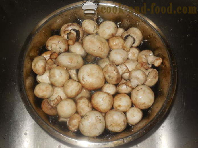 Печурке печурке маринирано у соја сосу - како пржити печурке на жару, корак по корак рецептури фотографије