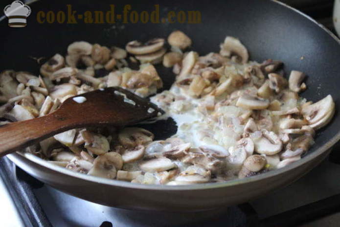 Кремасто сосу од печурака - како да кува и сосу од печурака са печуркама, корак по корак рецептури фотографије