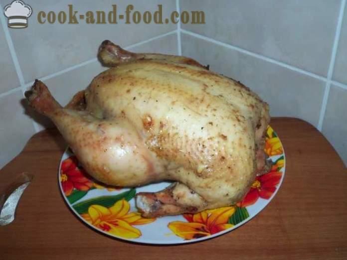 Цело пиле у рерни у фолији - као укусан печене пилетине у рерни целини, корак по корак рецептури фотографије