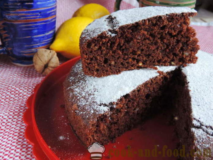Најлакши чоколада шаргарепе торта са биљним уљем - како да кува шаргарепе торту у рерни, са корак по корак рецептури фотографије