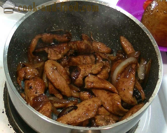 Пилеће груди у кинеском соја сосу - како да кува пилетину у кинеском сосу, корак по корак рецептури фотографије