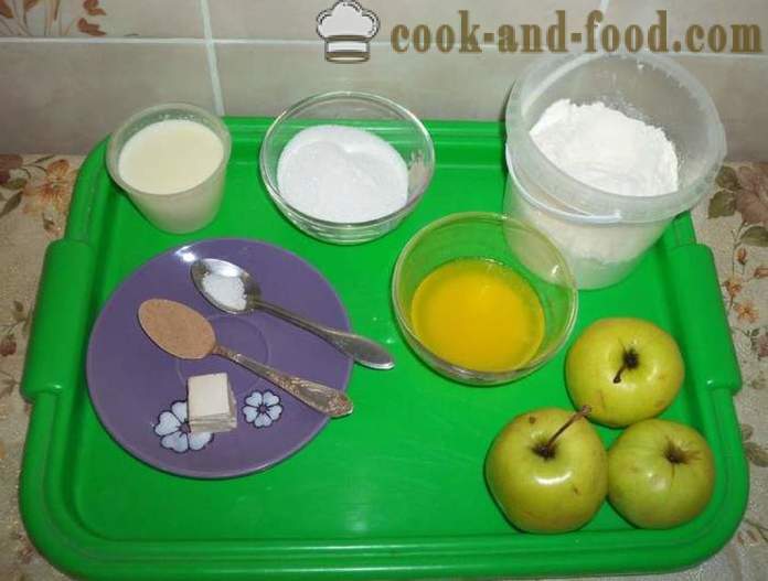 Пита од јабука квасац Росе - како да кува питу од јабука са тесто у облику ружа, корак по корак рецептури фотографије