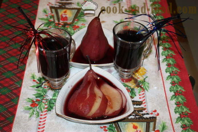 Крушка кувано црвено суво вино - како да кува и кувано вино код куће, корак по корак рецептури фотографије