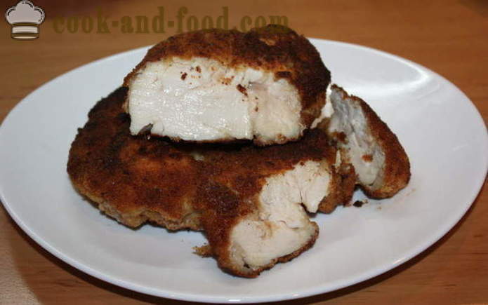 Укусно пилећи филе у тесту - како направити пилећи филе у тесто, са корак по корак рецептури фотографије