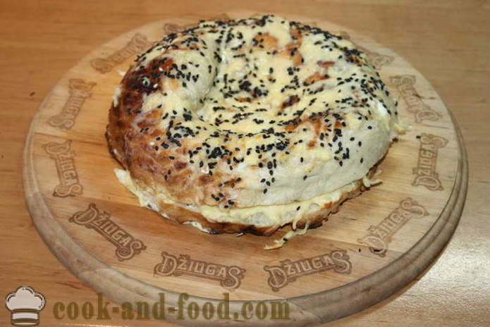 Узбек хлеб са сиром у рерни - како да кува топли сендвичи са сиром код куће, корак по корак рецептури фотографије