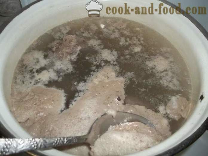 Хељда супа са говедином - како да кува хељде супа чорба, корак по корак рецептури фотографије