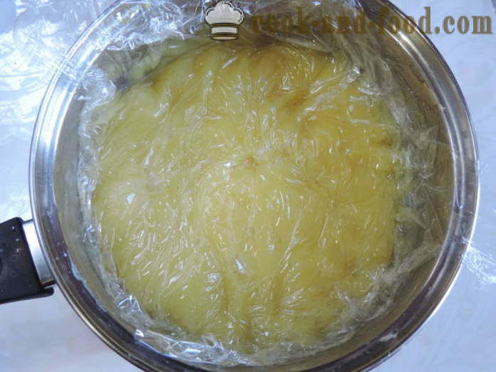 Лимун пудинг са скроба - како да кува домаће крем са лимуном, са корак по корак рецептури фотографије