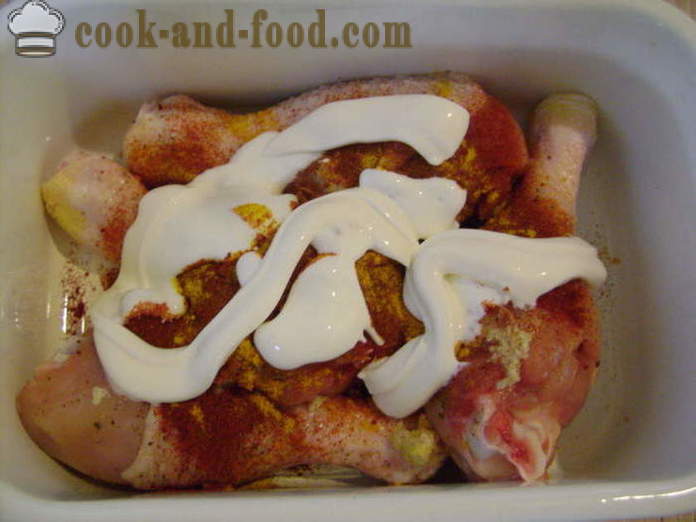 Печени пилећи батак - како да кува укусне пилеће батаке у рерни, са корак по корак рецептури фотографије