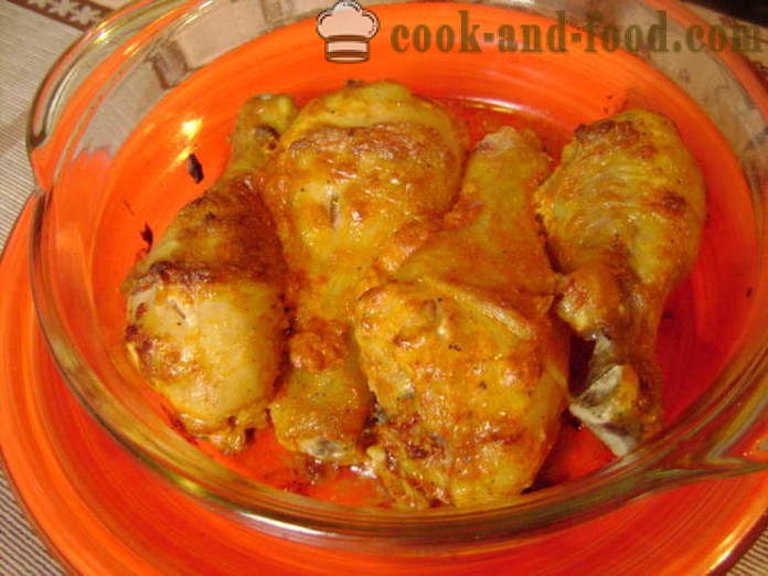 Печени пилећи батак - како да кува укусне пилеће батаке у рерни, са корак по корак рецептури фотографије