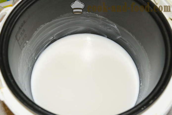 Укусна пиринач каша са млеком у мултиварка - како скухати пиринча млеко кашу, корак по корак рецептури фотографије