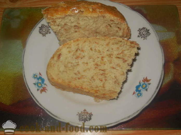 Домаћи хлеб са овсене пахуљице на води - како да се пече Оатмеал хлеб у рерни, са корак по корак рецептури фотографије
