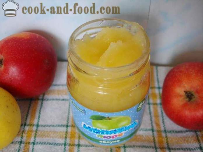 Беба јабука сос од свеже јабуке - Како направити јабуке бебу код куће, корак по корак рецептури фотографије