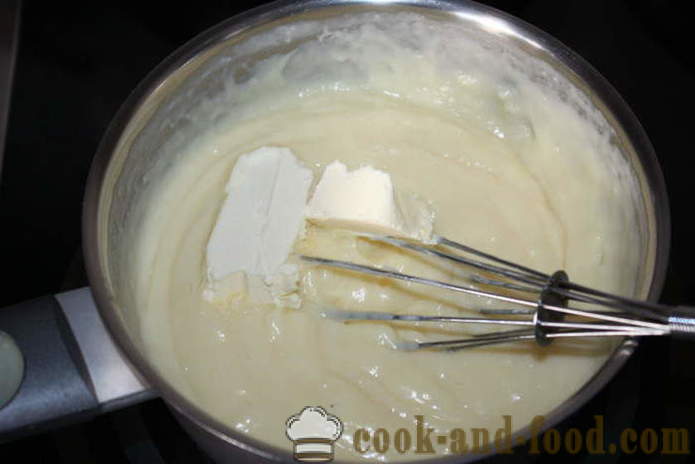 Пудинг са шлагом и скроба - како да кува кремасту крем, корак по корак рецептури фотографије