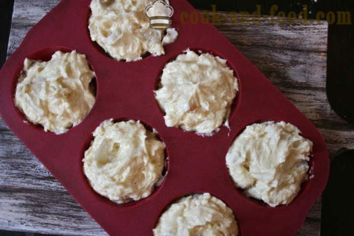 Сир погачице у силиконских калупа - како испеци колач од сира у рерни, са корак по корак рецептури фотографије
