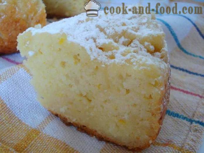 Једноставна торта од сира Цупцаке у мултиварка - како да кува торту у мултиварка, корак по корак рецептури фотографије