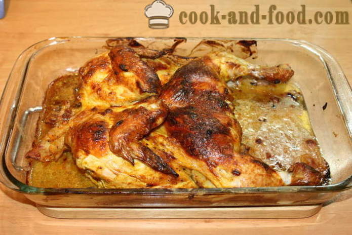 Печена пилетина у рерни - као укусан печене пилетине у рерни, са корак по корак рецептури фотографије
