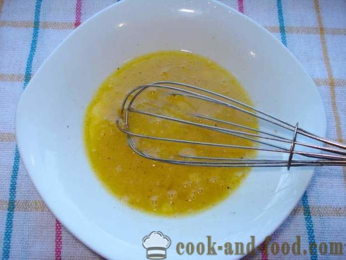 Класична јаје тесто за пржење шницле или риба - како да кува тесто код куће, корак по корак рецептури фотографије