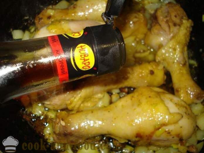 Пилећи батак у соја сосу - како укусна кувати Пилећи батаци у тигању, корак по корак рецептури фотографије