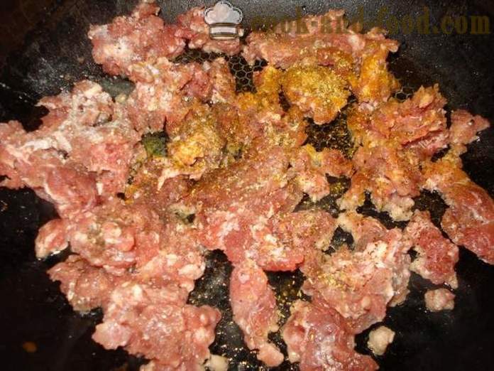Паста наутицалли са млевену говедину - како да кува пасту наутицалли са млевеним месом, корак по корак рецептури фотографије