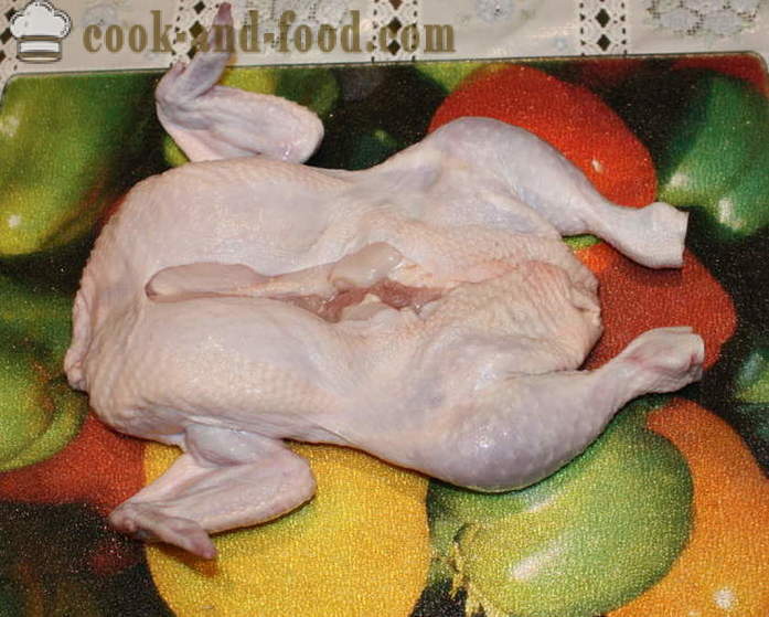 Пилећи пуњени палачинке у рерни - како да кува пиле пуњене палачинке без костију, корак по корак рецептури фотографије
