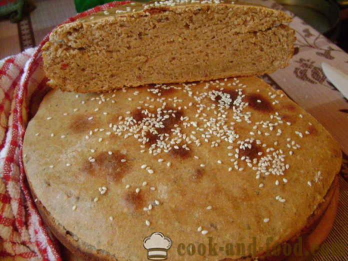 Бесквасни хлеб у рерни - како да се пече бесквасни хлеб код куце, корак по корак рецептури фотографије