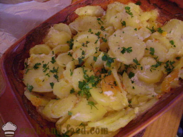 Печени кромпир са бундевом и кремом - како да кува кромпир са бундевом у рерни, са корак по корак рецептури фотографије