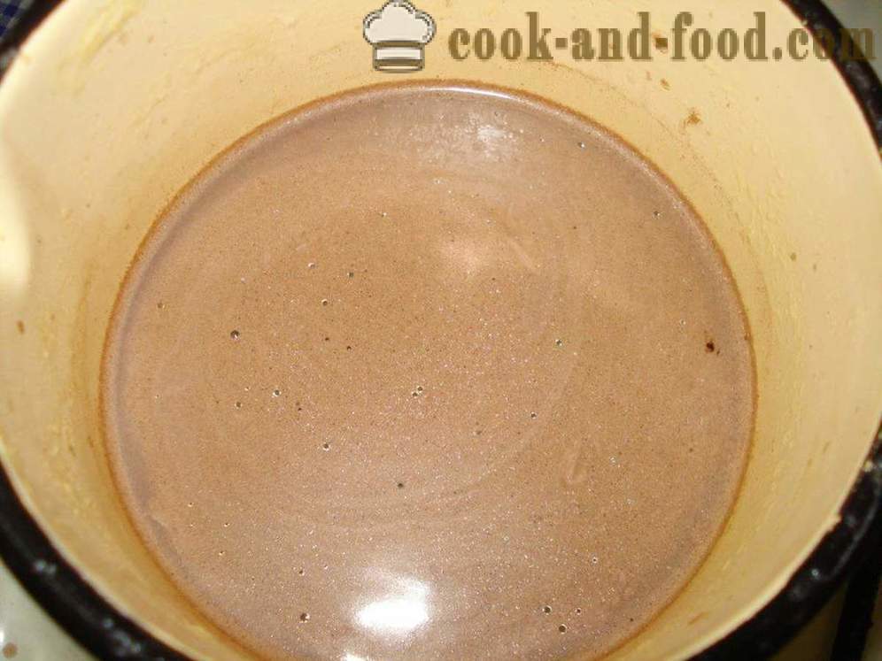 Домаћа какао са млеком - како да скува какао прах са млеком, корак по корак рецептури фотографије