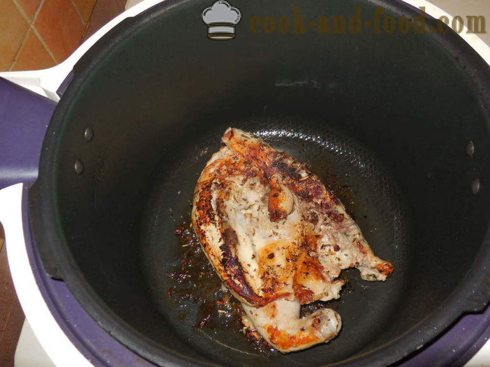 Пилетина дуван мултиварка - како да кува пилетину у дуванској мултиварка-експрес, корак по корак рецептури фотографије