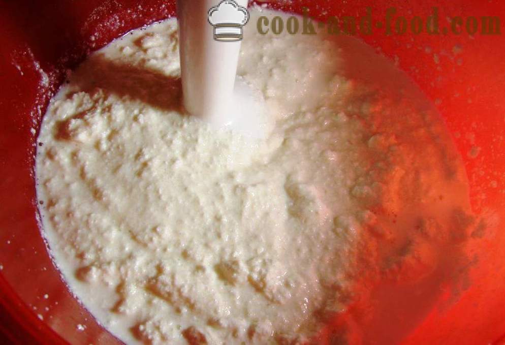 Крављи сир тепсија са гриза - како би свеж сир касеролу у рерни, са корак по корак рецептури фотографије