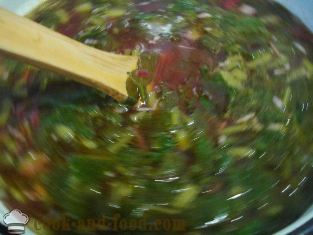 Супа од поврћа са Кисељак - како да кува супу са соррел, корак по корак рецептури фотографије