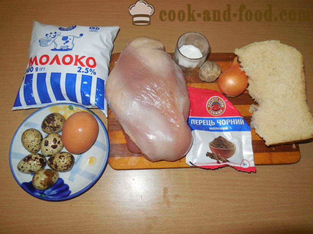 Паре месо ролнице са препелице јаја - како да кува одрезак са јајима за пар, са корак по корак рецептури фотографије