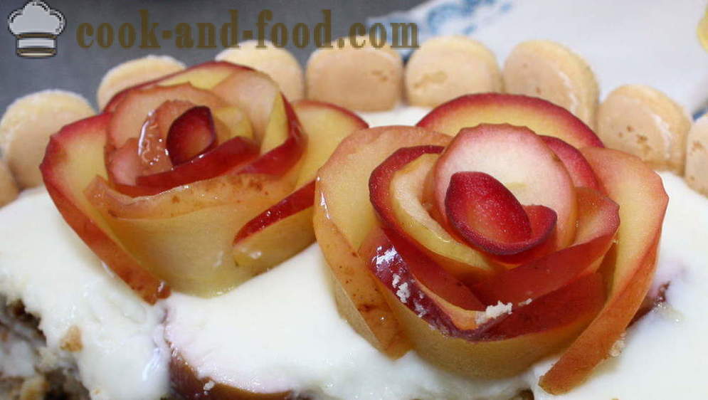 Рецепт јабука ружа - како да Аппле цаке руже, корак по корак рецептури фотографије