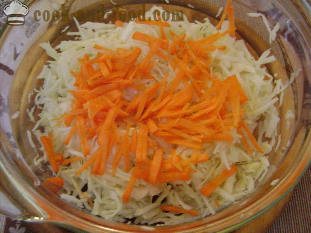 Витамин салата од купуса, шаргарепе, топинамбура - како би витамин салату, корак по корак рецептури фотографије