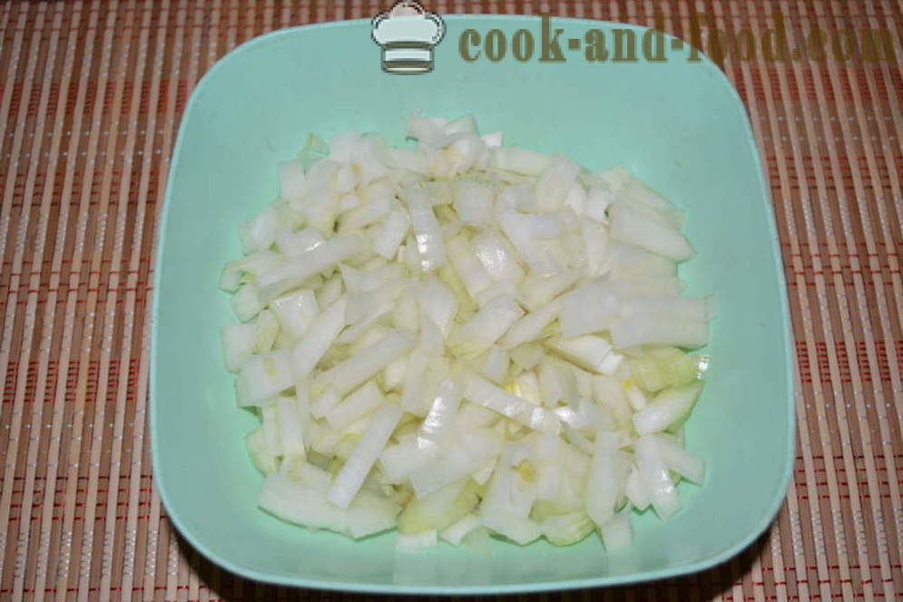 Лук салата од лука са јајетом и мајонезом - како да скува лук салата, корак по корак рецептури фотографије