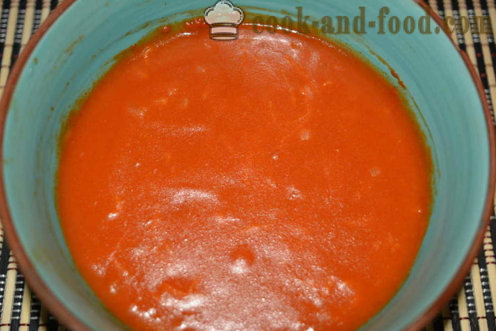 Брзо-сос сос од парадајза пасте у микроталасној - како да кува парадајз сос, сос у микроталасној пећници, корак по корак рецептури фотографије