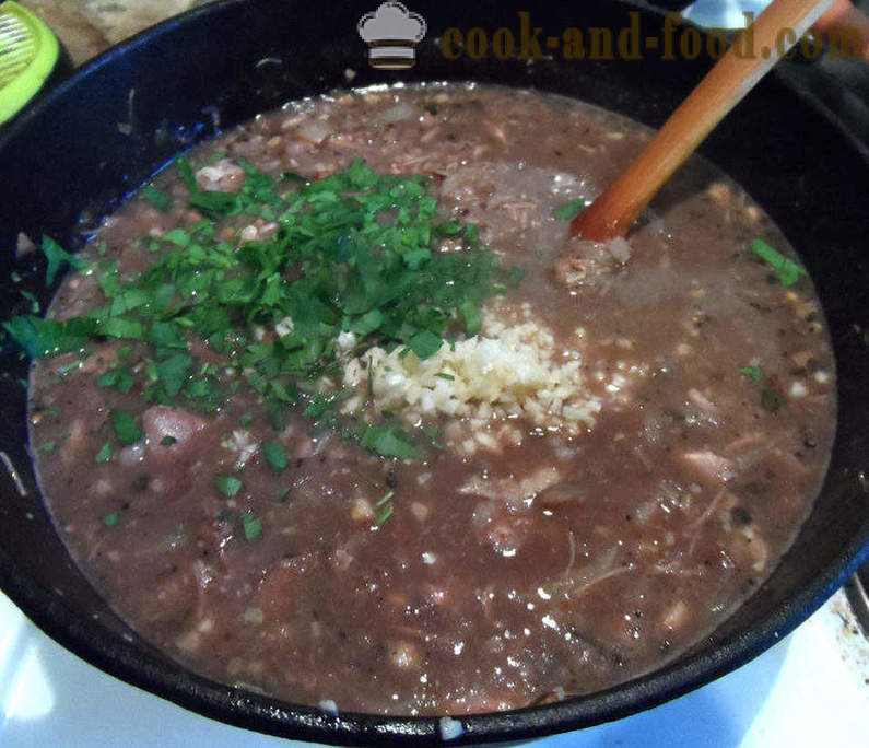 Кхарцхо супа са пиринчем - како да кува супу груб код куће, корак по корак рецептури фотографије