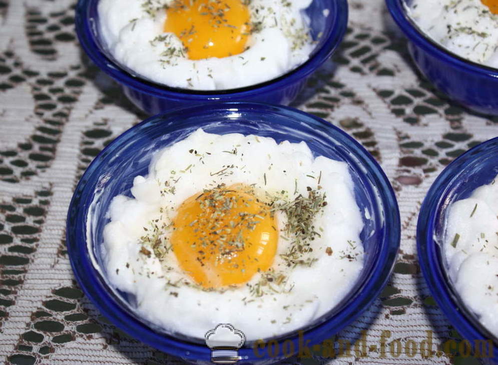 Унусуал јаја са сиром у конзерви - како да кува кајгану у рерни, са корак по корак рецептури фотографије