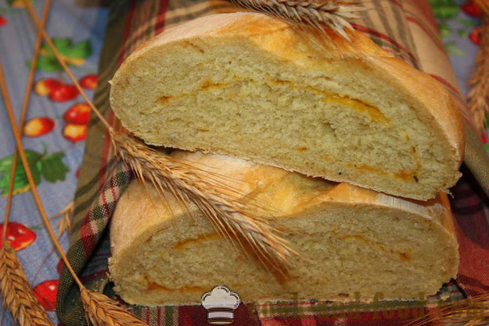 Домаћи бундеве хлеб - како да се пече хлеб са бундевом у рерни, са корак по корак рецептури фотографије